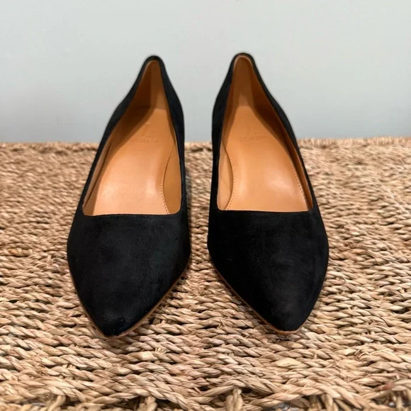 NEW J Crew Esme Black Suede Kitten Heels - Picture 3 of 8